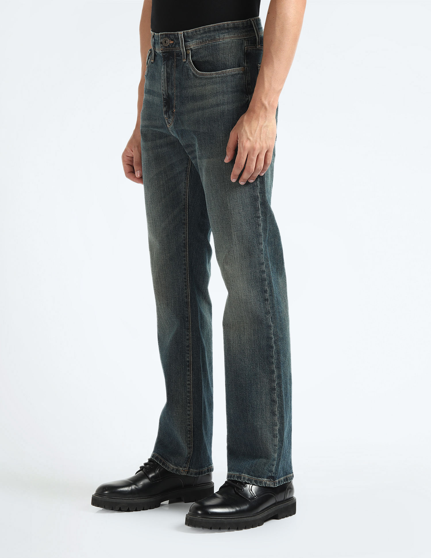 Flying Machine Bruce Relax Bootcut Fit Whiskered Jeans