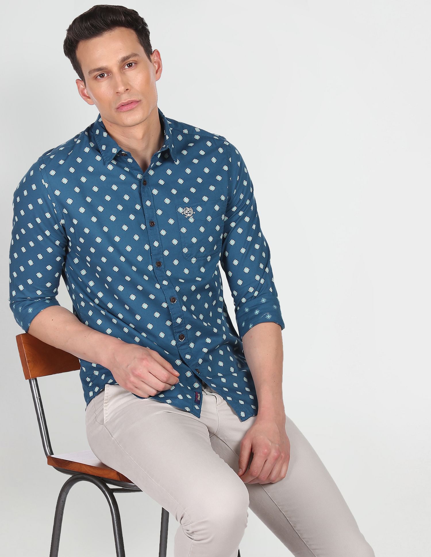 U.S. Polo Assn. Denim Co. Cotton Printed Casual Shirt