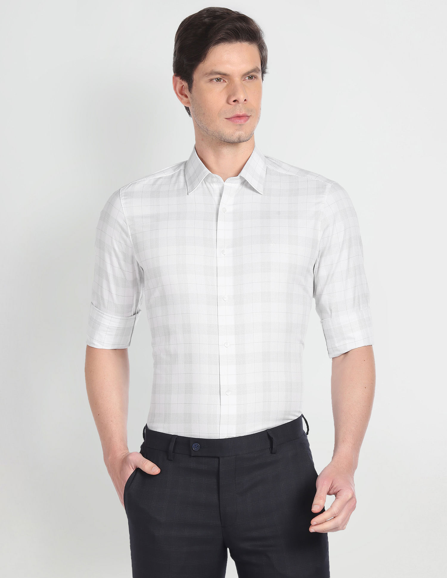 Arrow Tartan Check Tailored Regular Fit Shirt