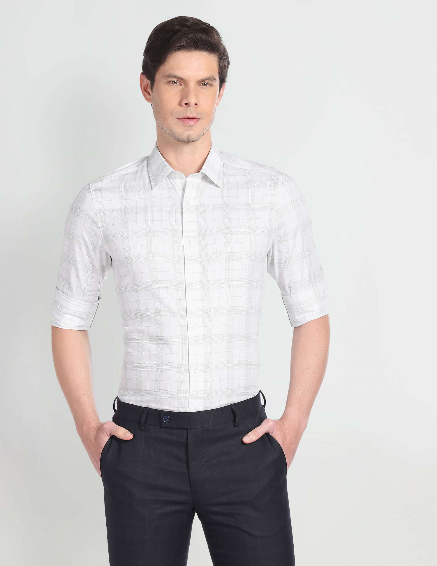 Arrow Tartan Check Tailored Regular Fit Shirt