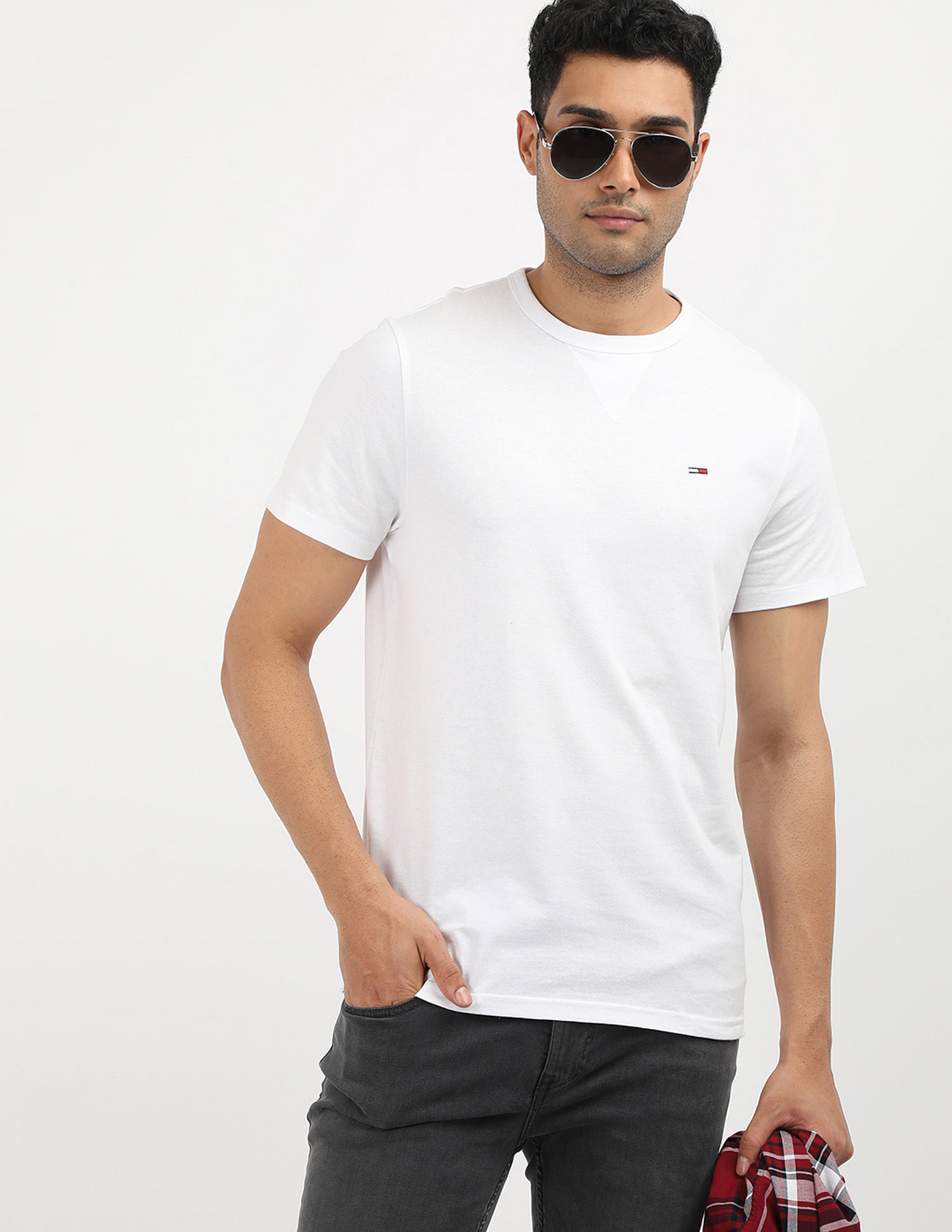 Tommy Hilfiger Slim Fit Solid Cotton T-Shirt