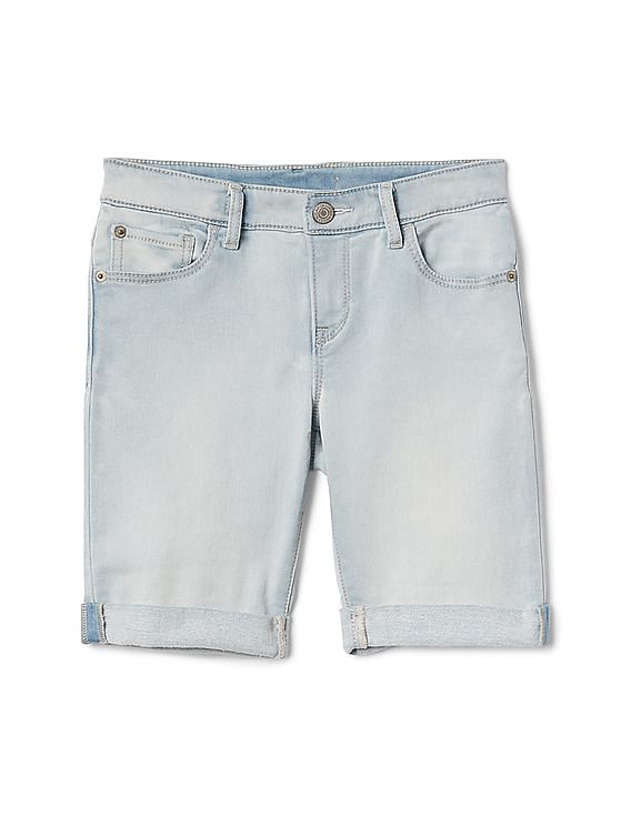 Buy GAP Girls Blue Denim Bermuda Shorts In Fantastiflex NNNOW