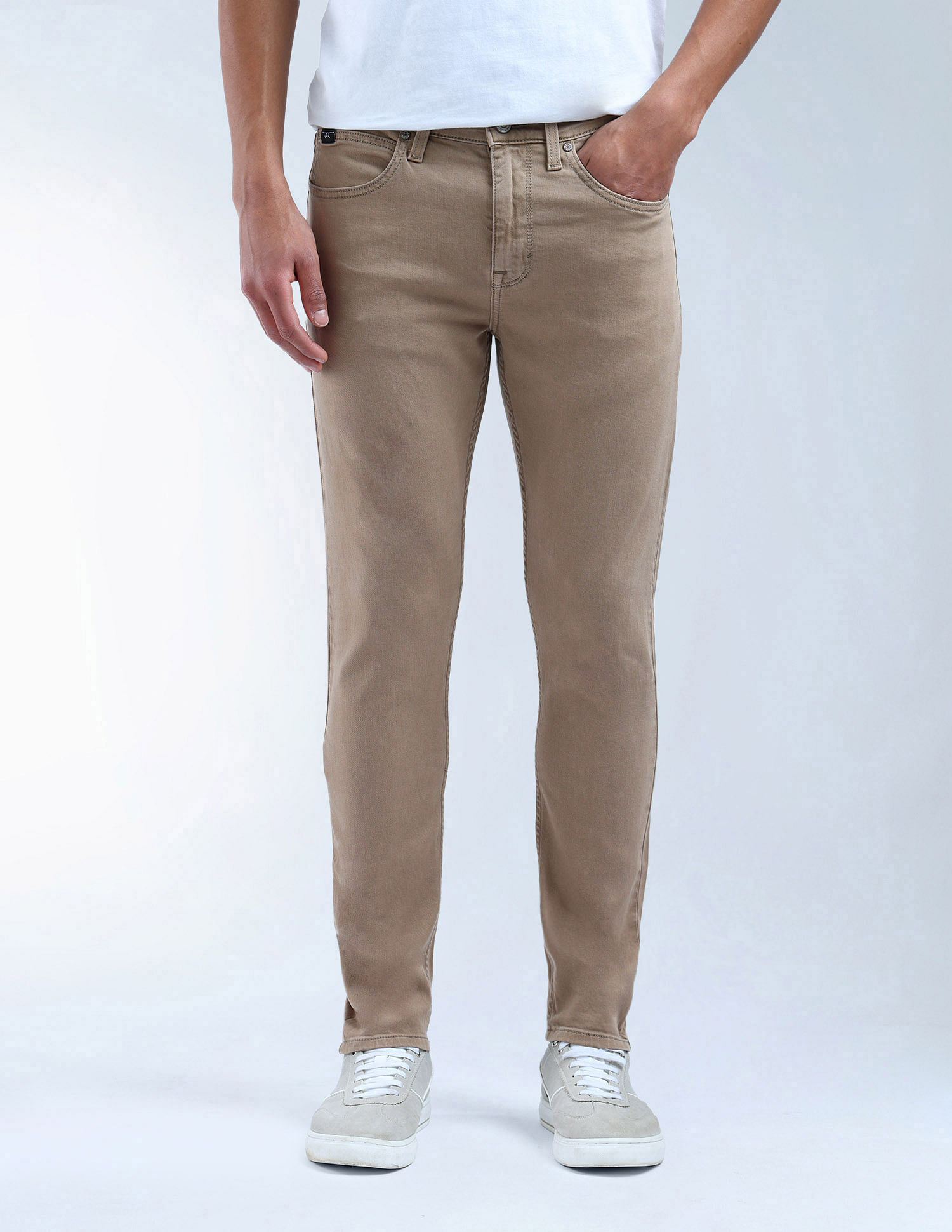 Flying Machine Slash Slim Tapered Mid Rise Jeans