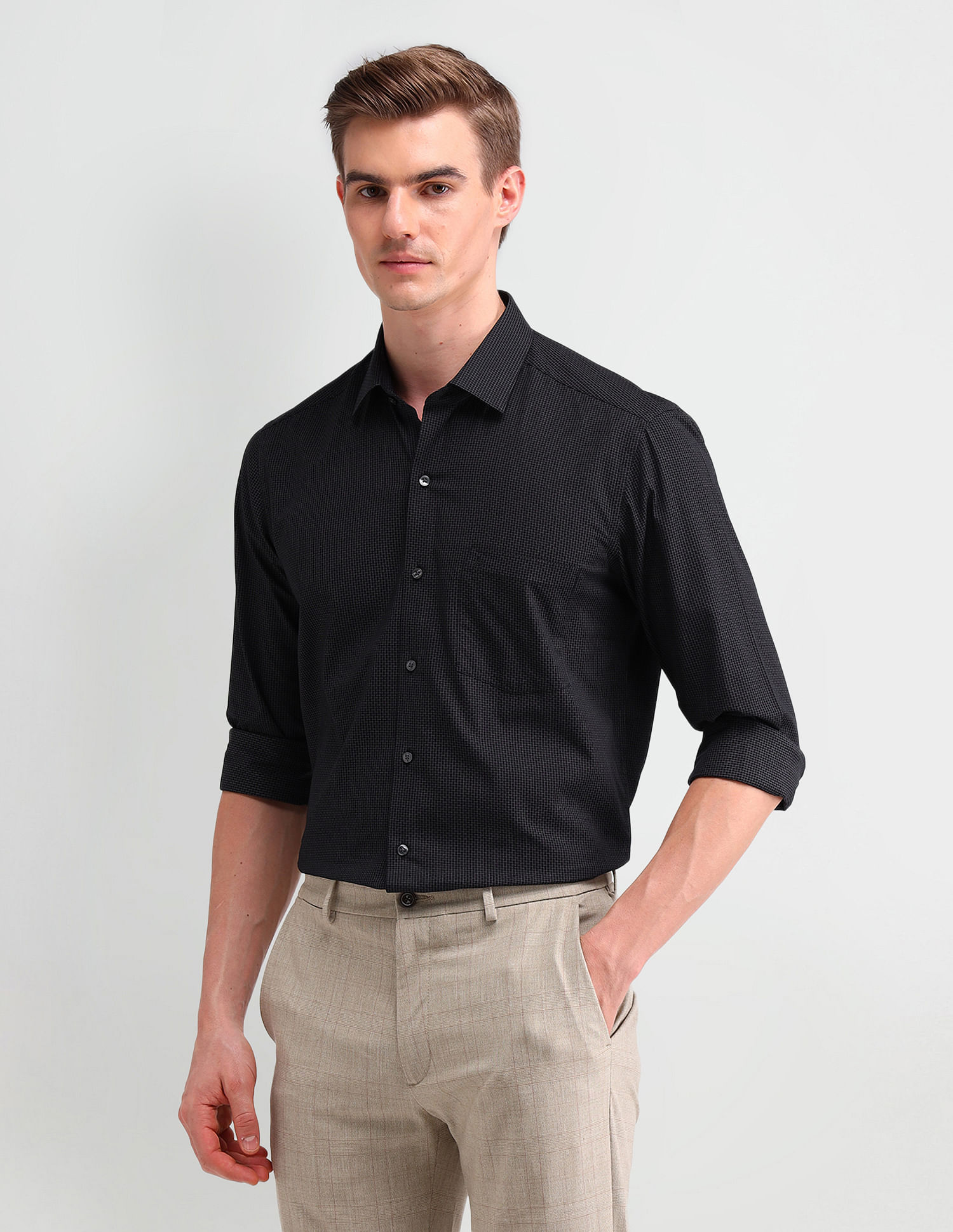 Arrow Brooklyn Fit Windowpane Checked Shirt
