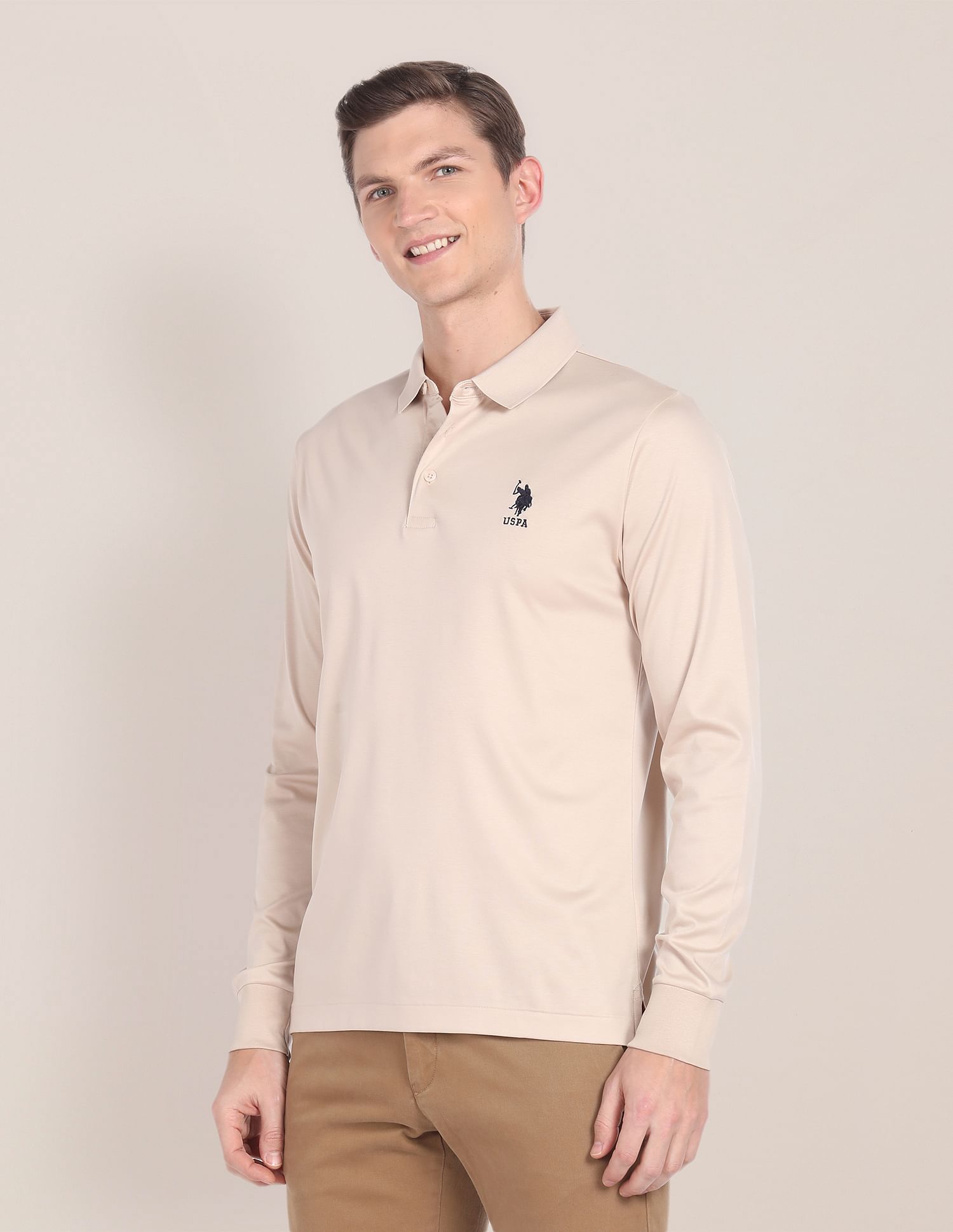 Buy U.S. Polo Assn. Long Sleeve Slim Fit Polo Shirt NNNOW