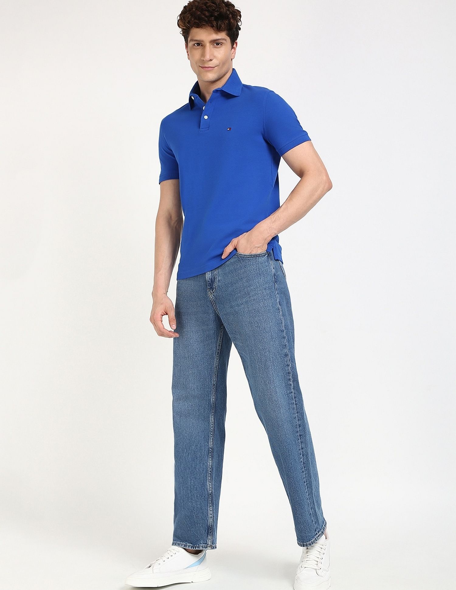 Tommy Hilfiger Solid Slim-Fit Cotton Polo Shirt