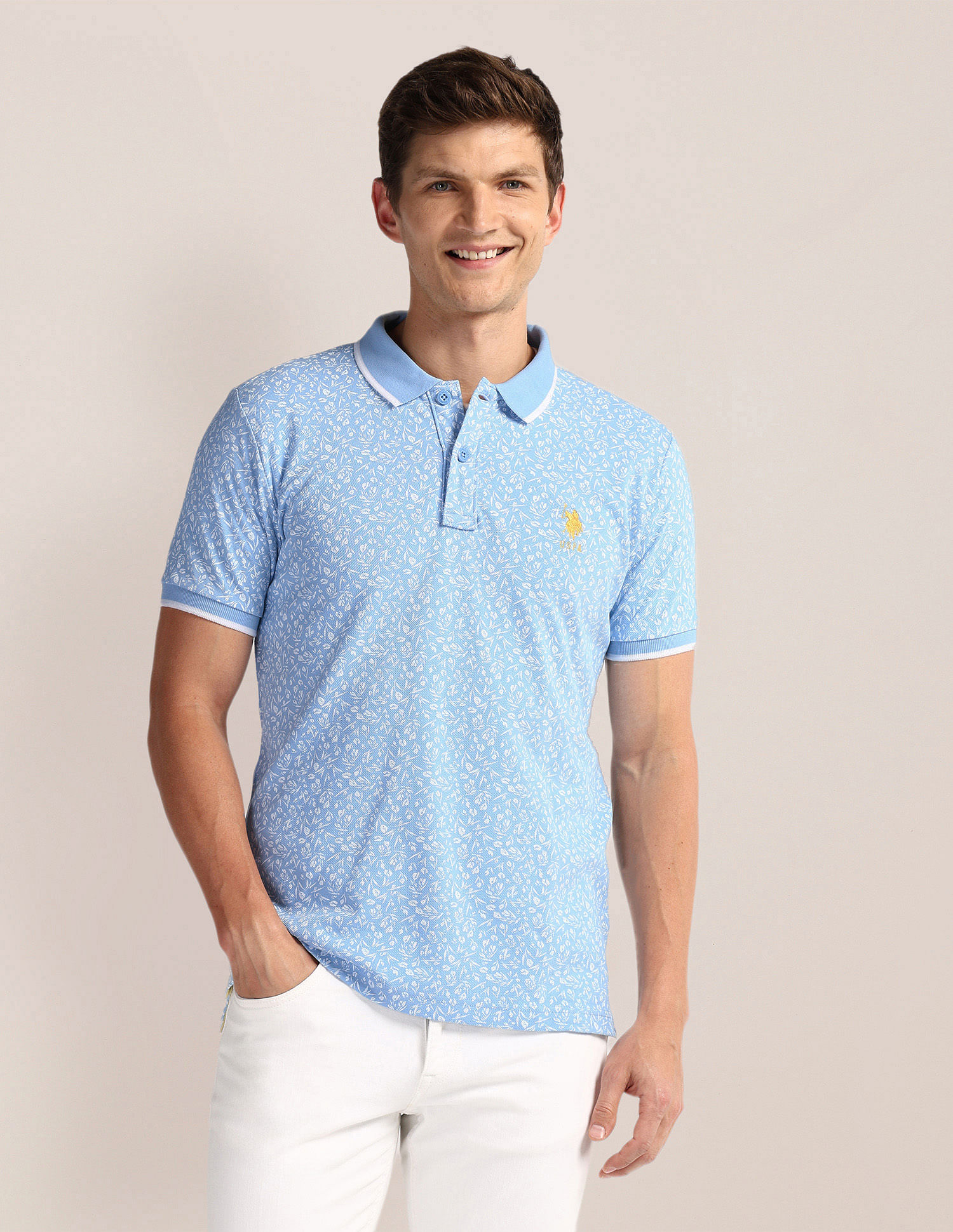 U.S. Polo Assn. Floral Print Slim Fit Polo Shirt