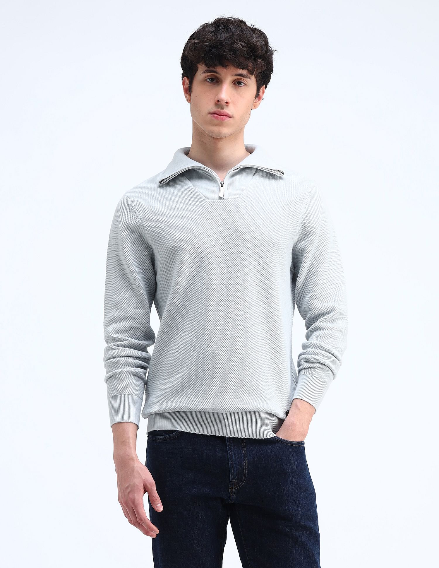 Buy Flying Machine Textured Cotton Sweater NNNOW