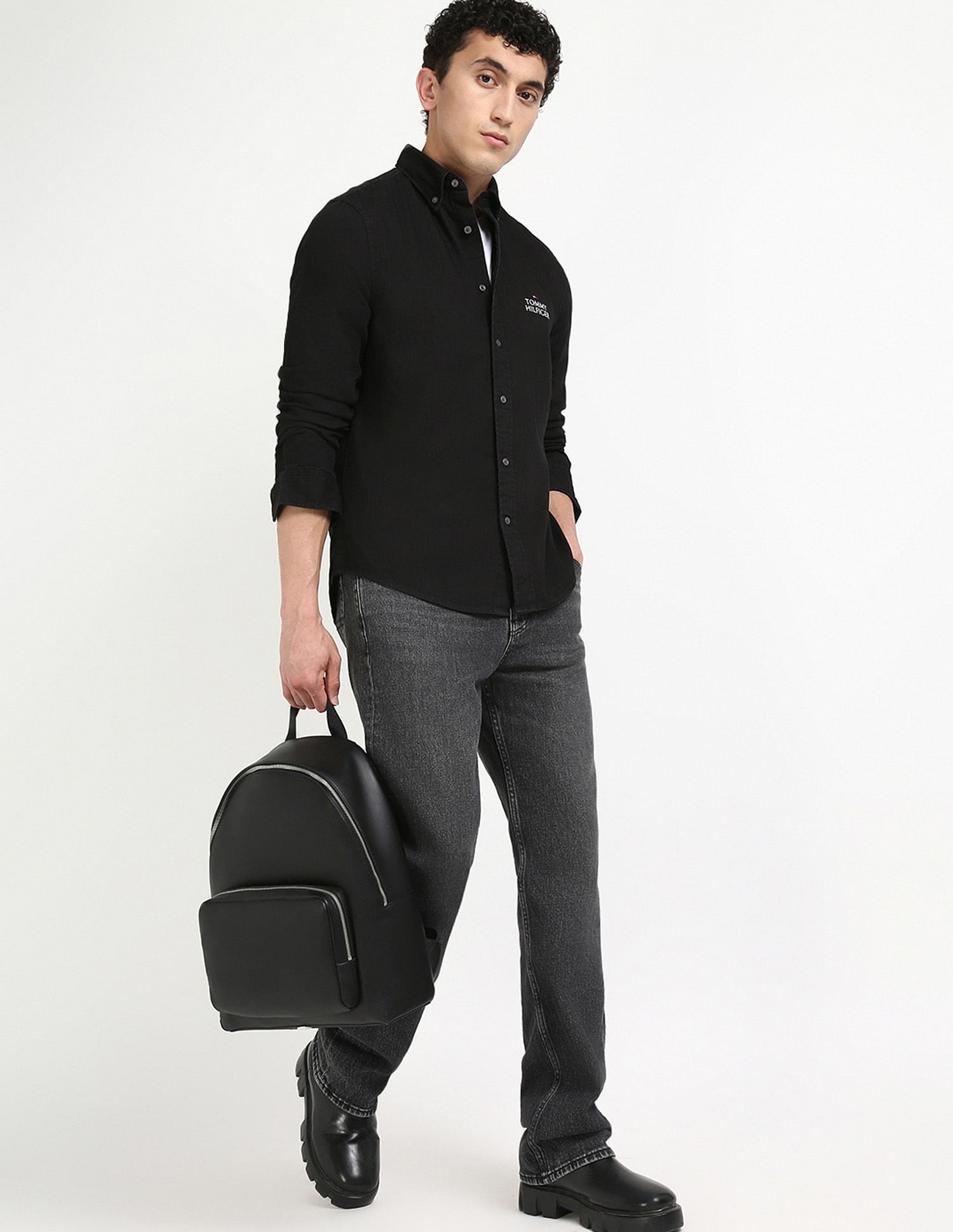 Tommy Hilfiger Solid Regular Fit Twill Woven Shirt