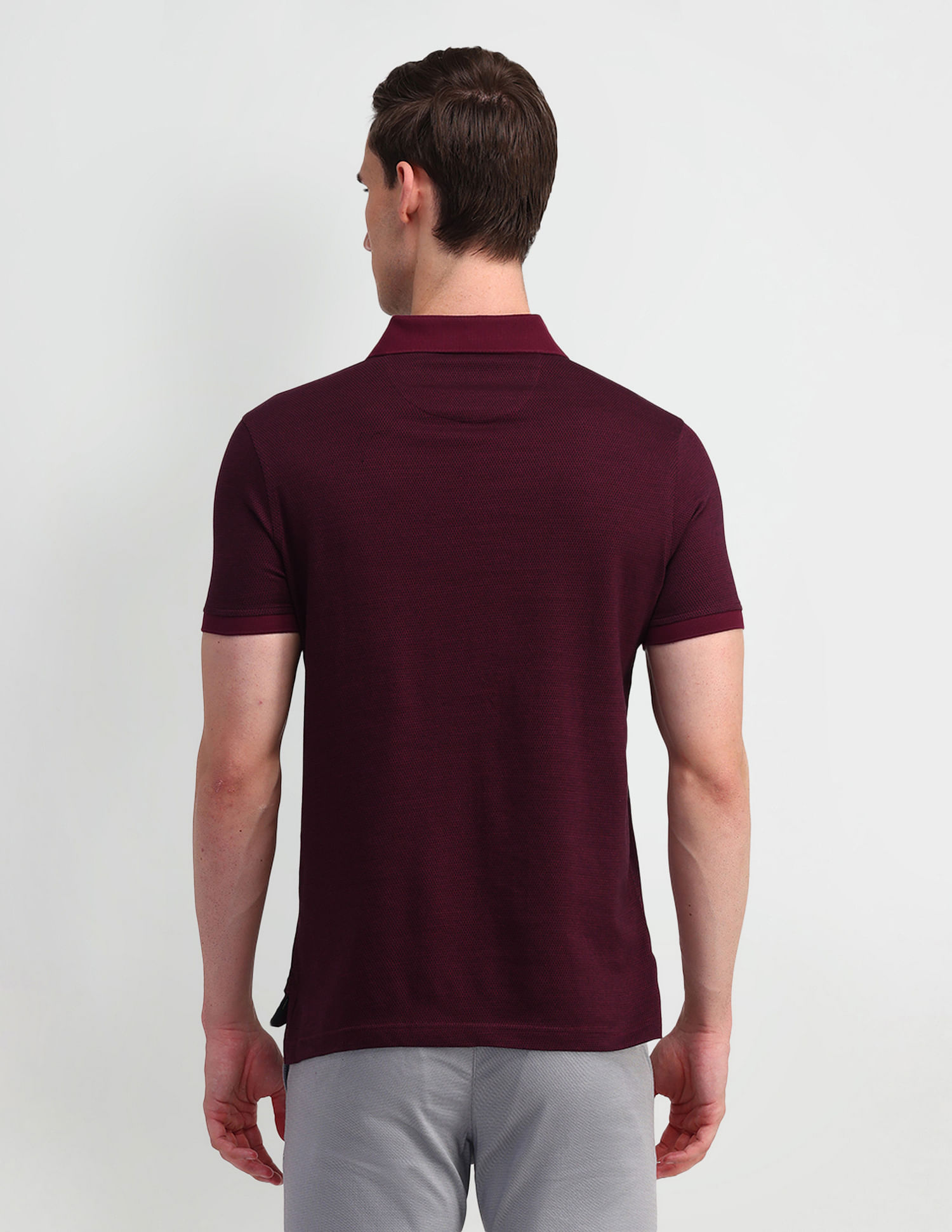 Arrow Textured Cotton Polo Shirt