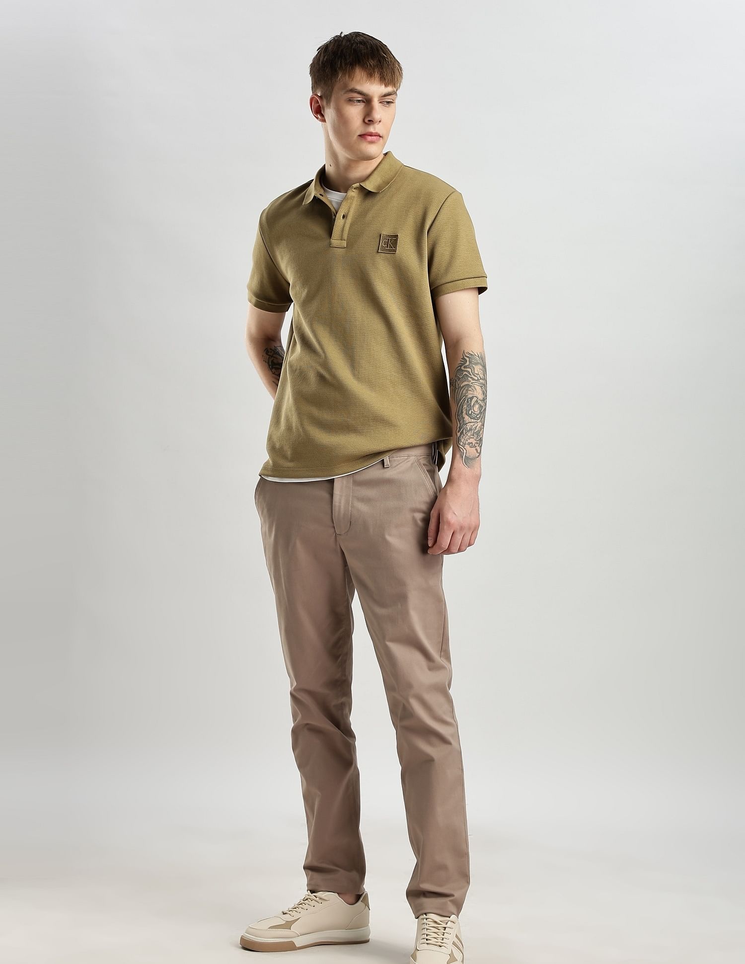 Calvin Klein Jeans Logo Regular Fit Cotton Polo Shirt