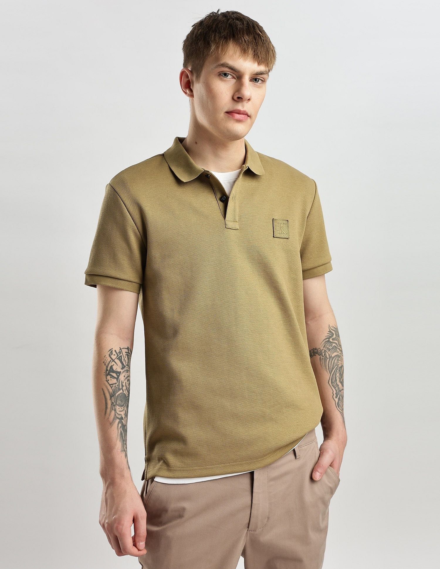 Calvin Klein Jeans Logo Regular Fit Cotton Polo Shirt