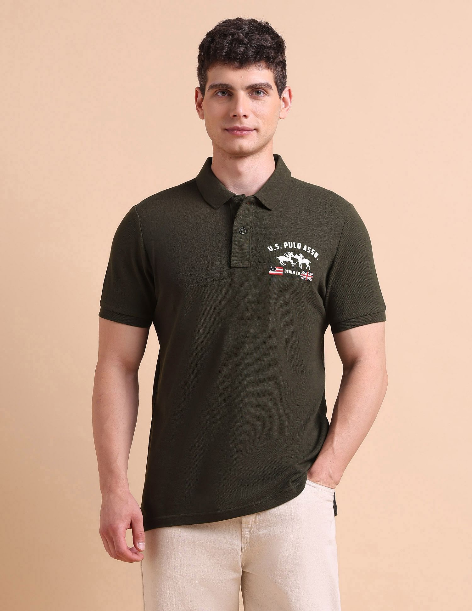 U.S. Polo Assn. Denim Co. Brand Printed Muscle Fit Polo Shirt