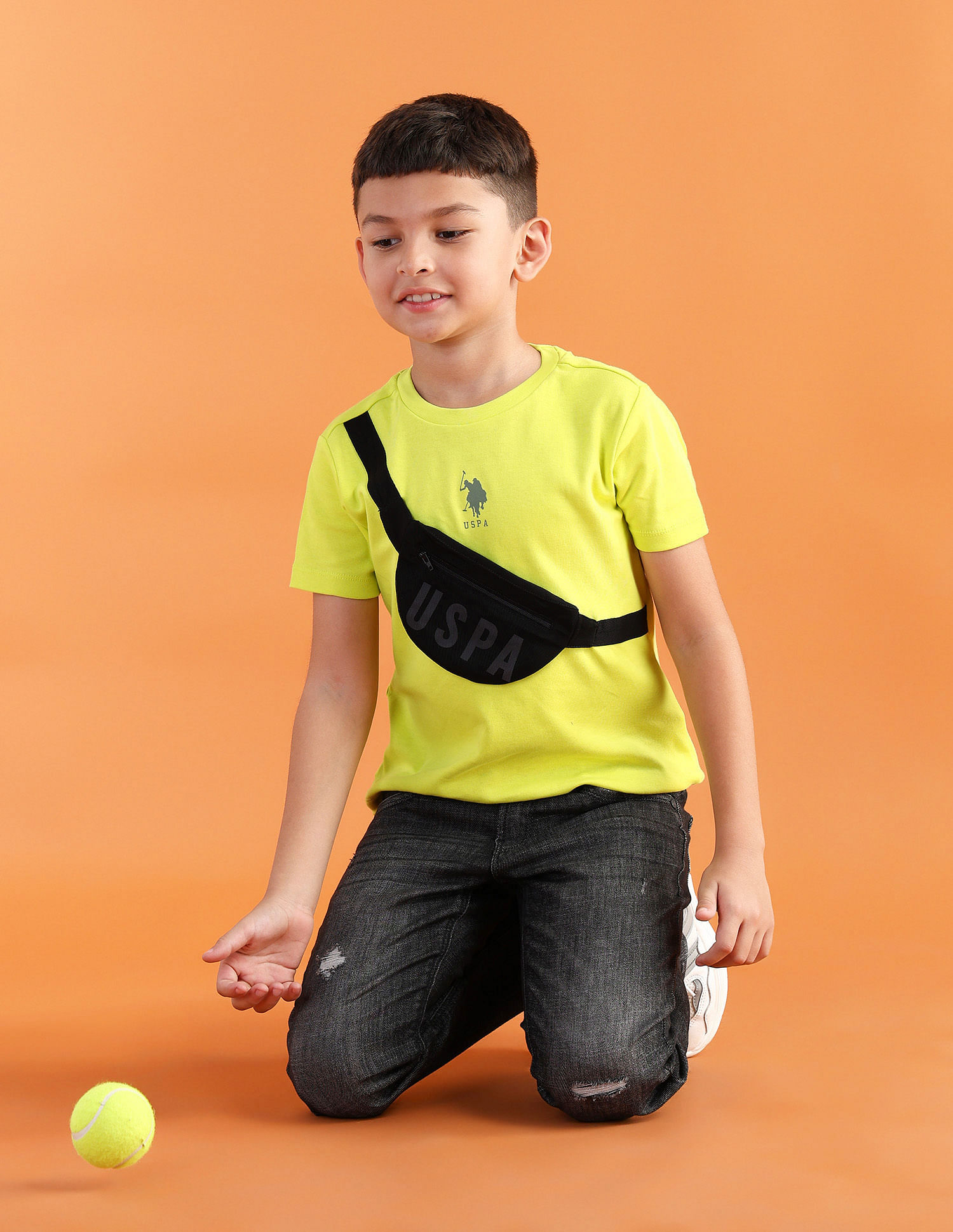 U.S. Polo Assn. Kids Boys Regular Solid T-Shirt