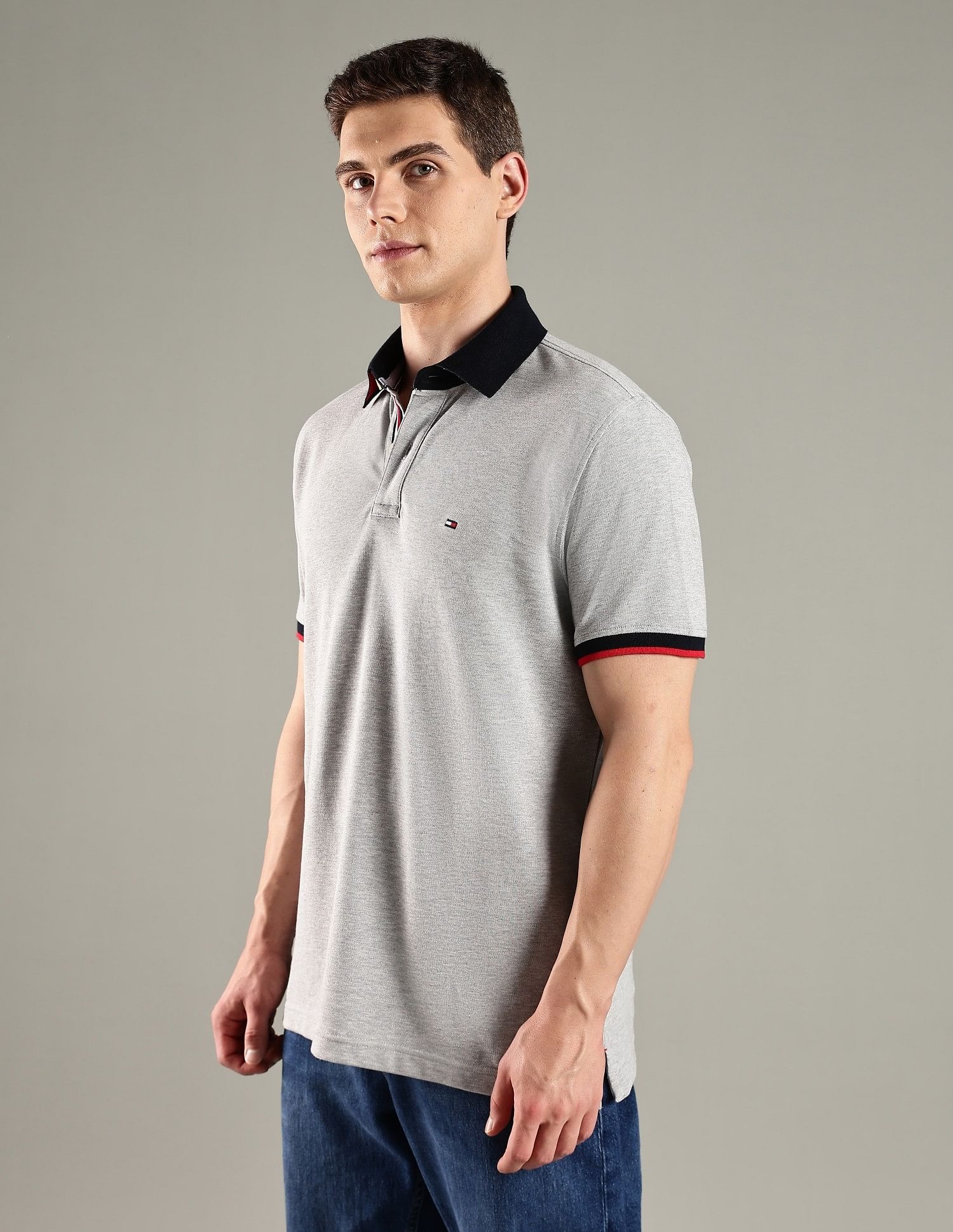 Tommy Hilfiger Solid Regular Fit Cotton Polo T-Shirt