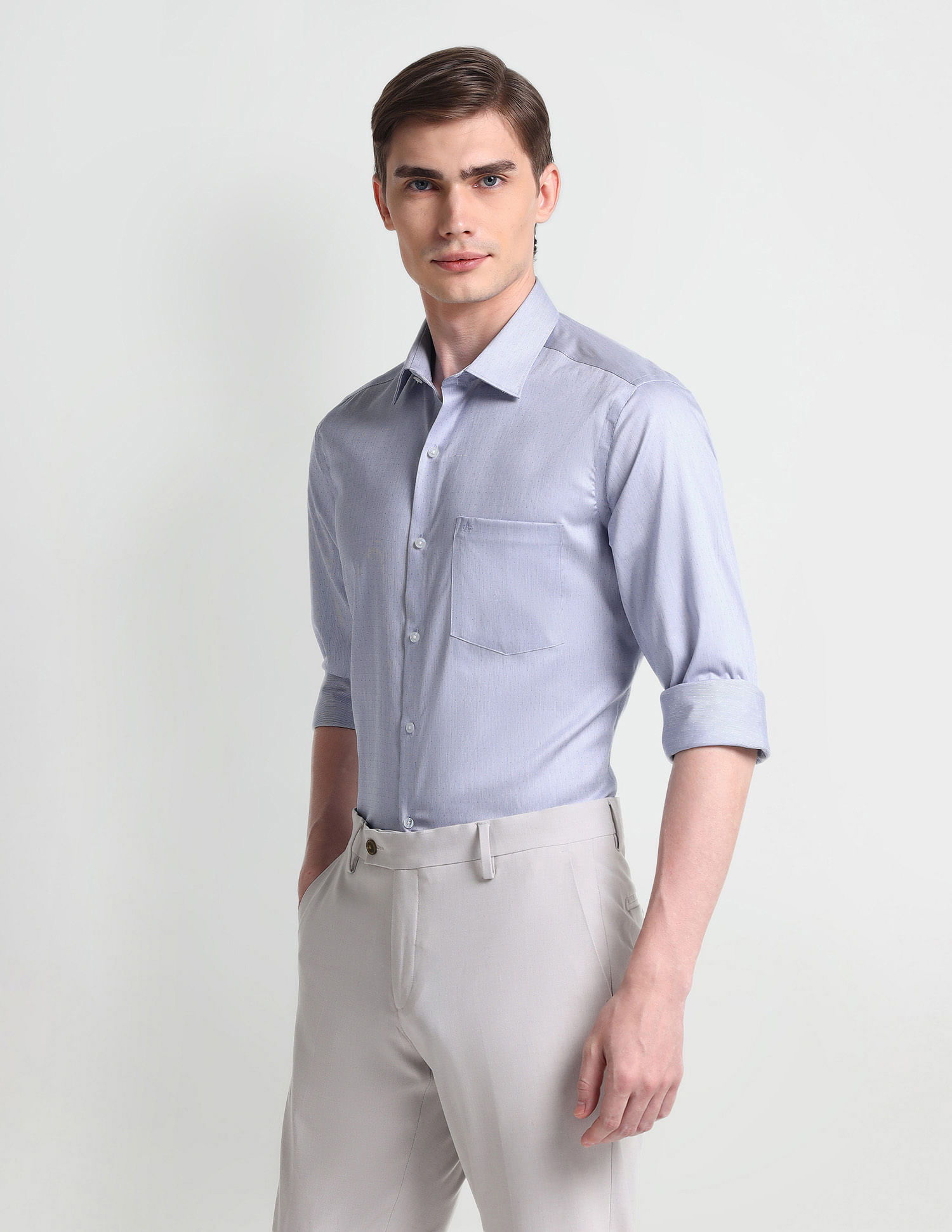 Arrow Manhattan Slim Fit Auto Press Shirt