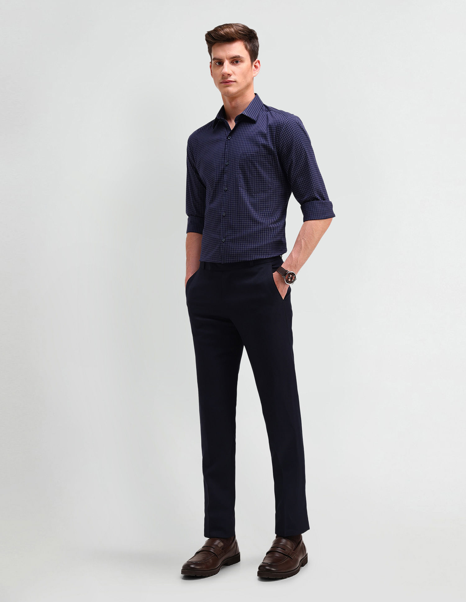 Arrow Slim Fit All-Over Pattern Shirt