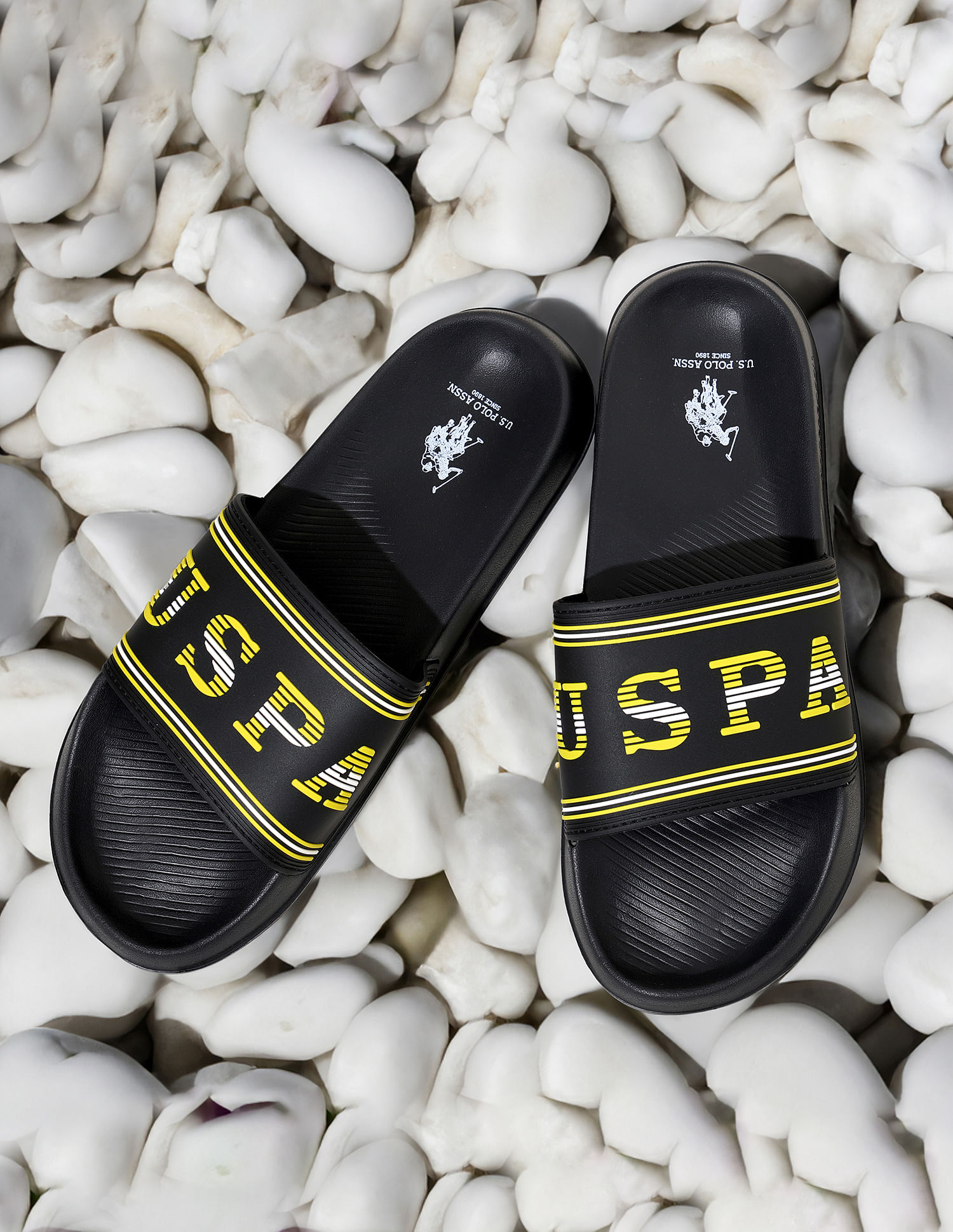 Mens gold shop slides