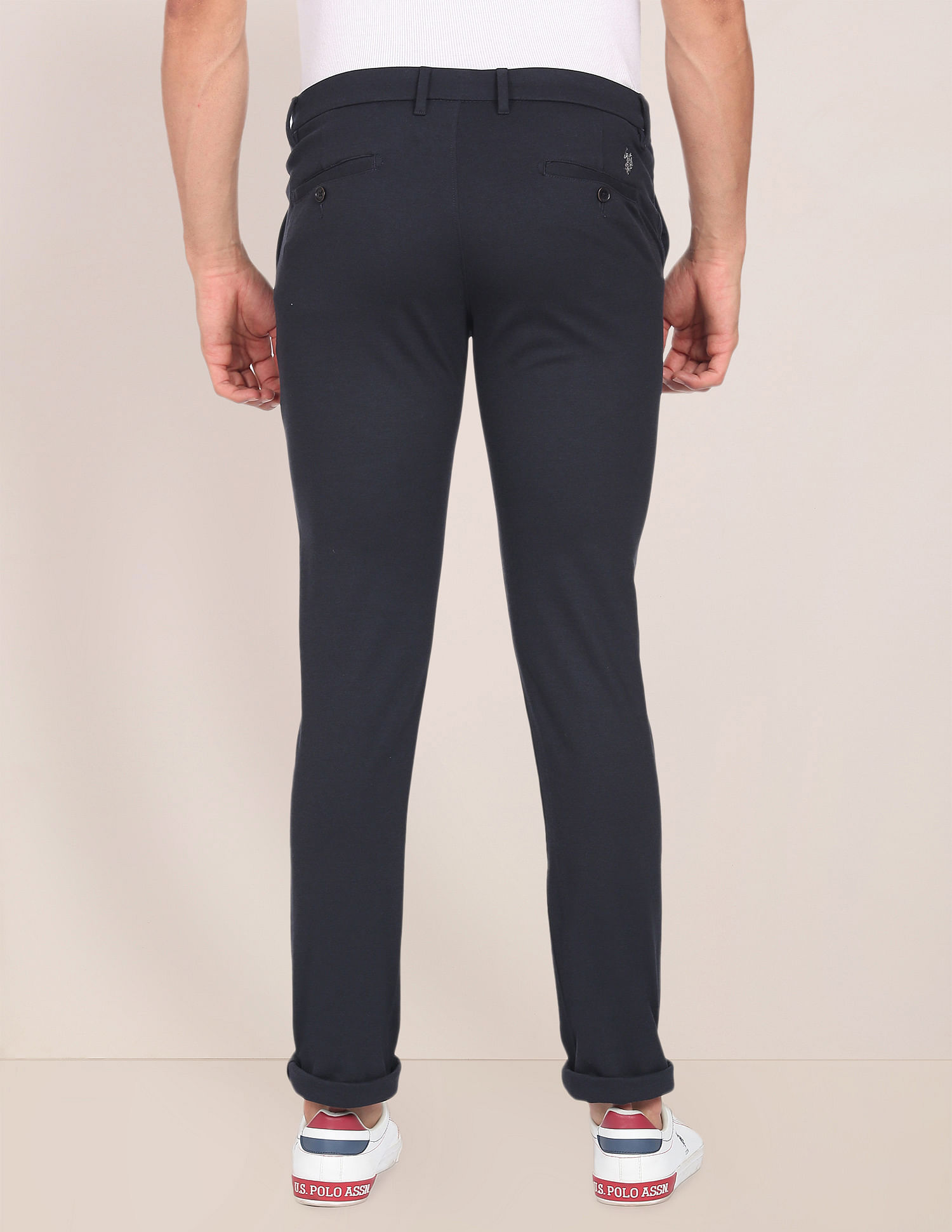 U.S. Polo Assn. Mid Rise Denver Slim Fit Knit Casual Trousers