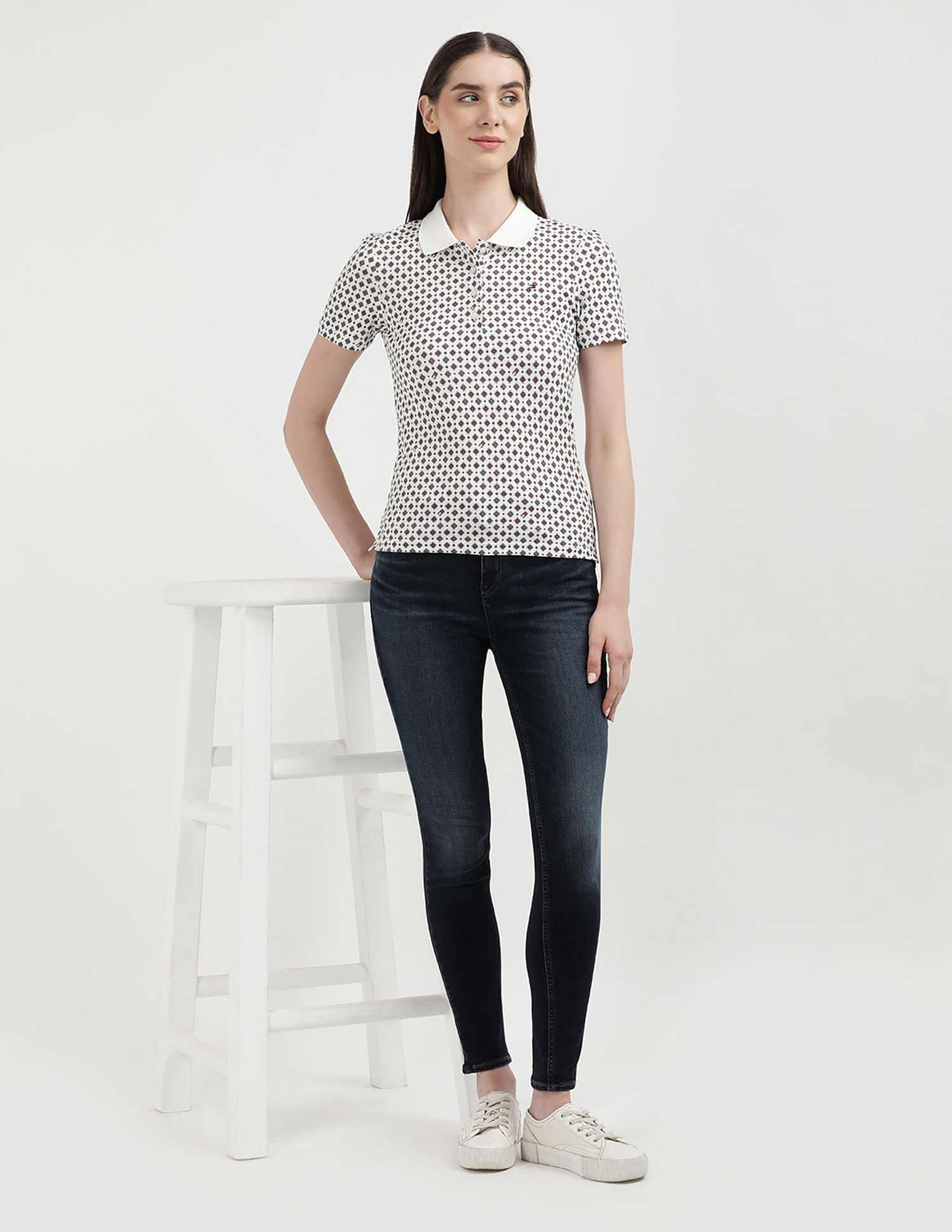 Tommy Hilfiger Slim Fit Geometric Printed Polo Shirt