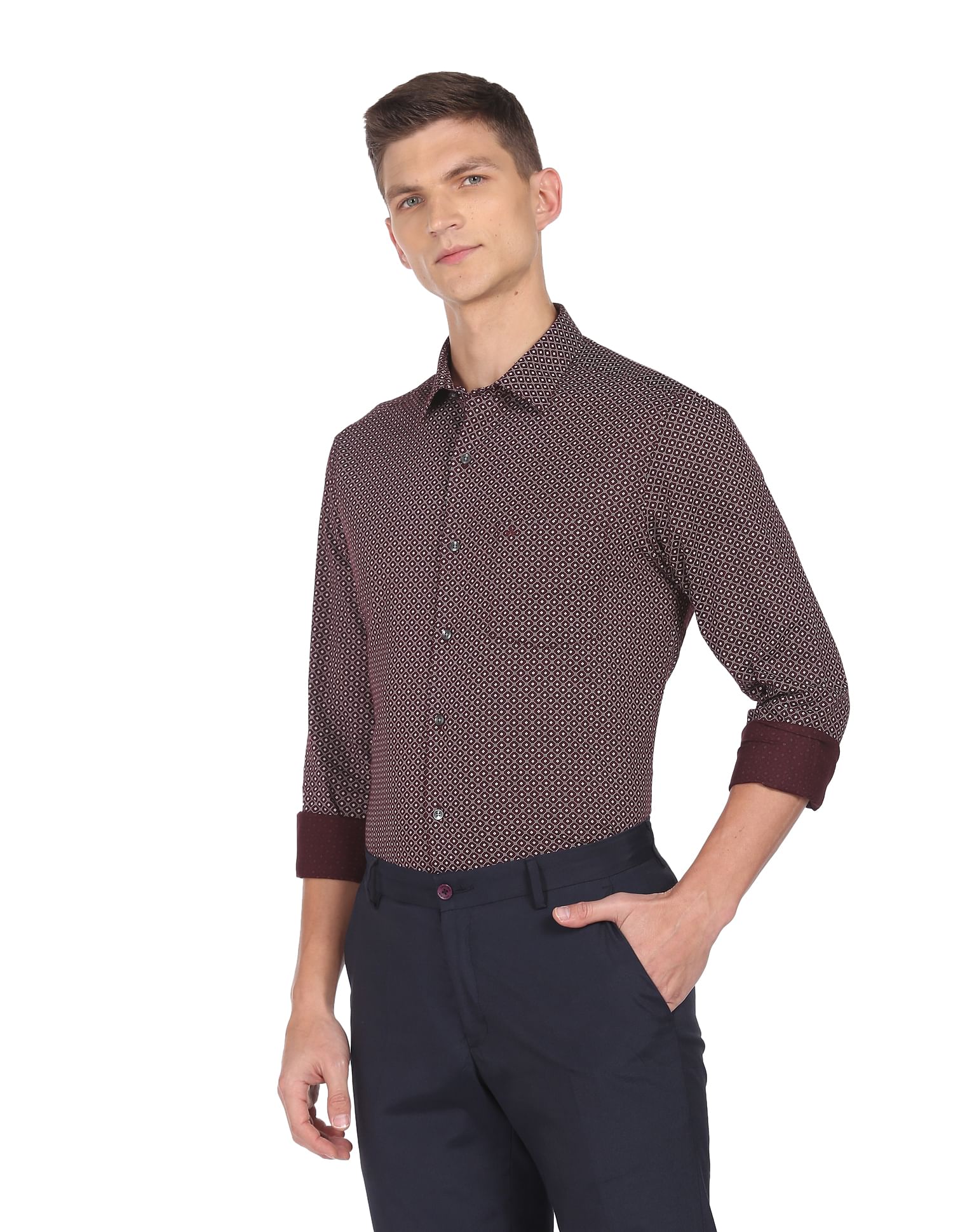 Arrow Geometric Printed Pure Cotton Shirt