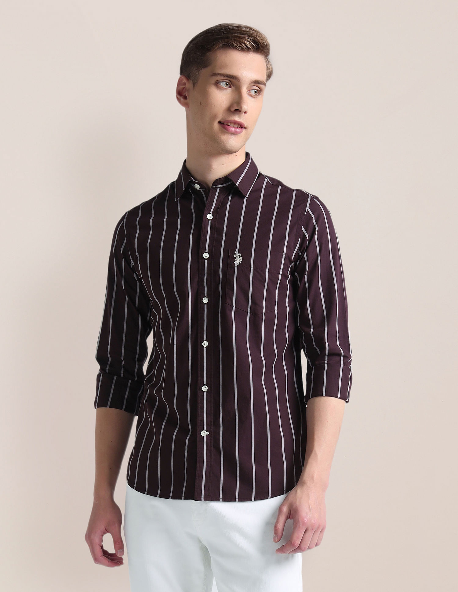 U.S. Polo Assn. Vertical Stripe Tailored Fit Shirt