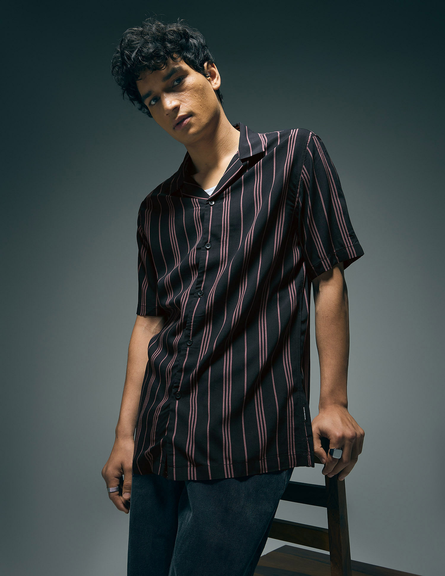 Flying Machine Vertical Striped Original Cuban Shirt