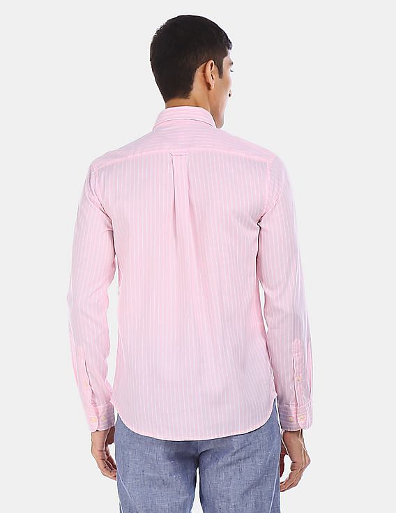 Buy U.S. Polo Assn. Light Pink Regular Fit Cotton Shirt for Men's Online @  Tata CLiQ