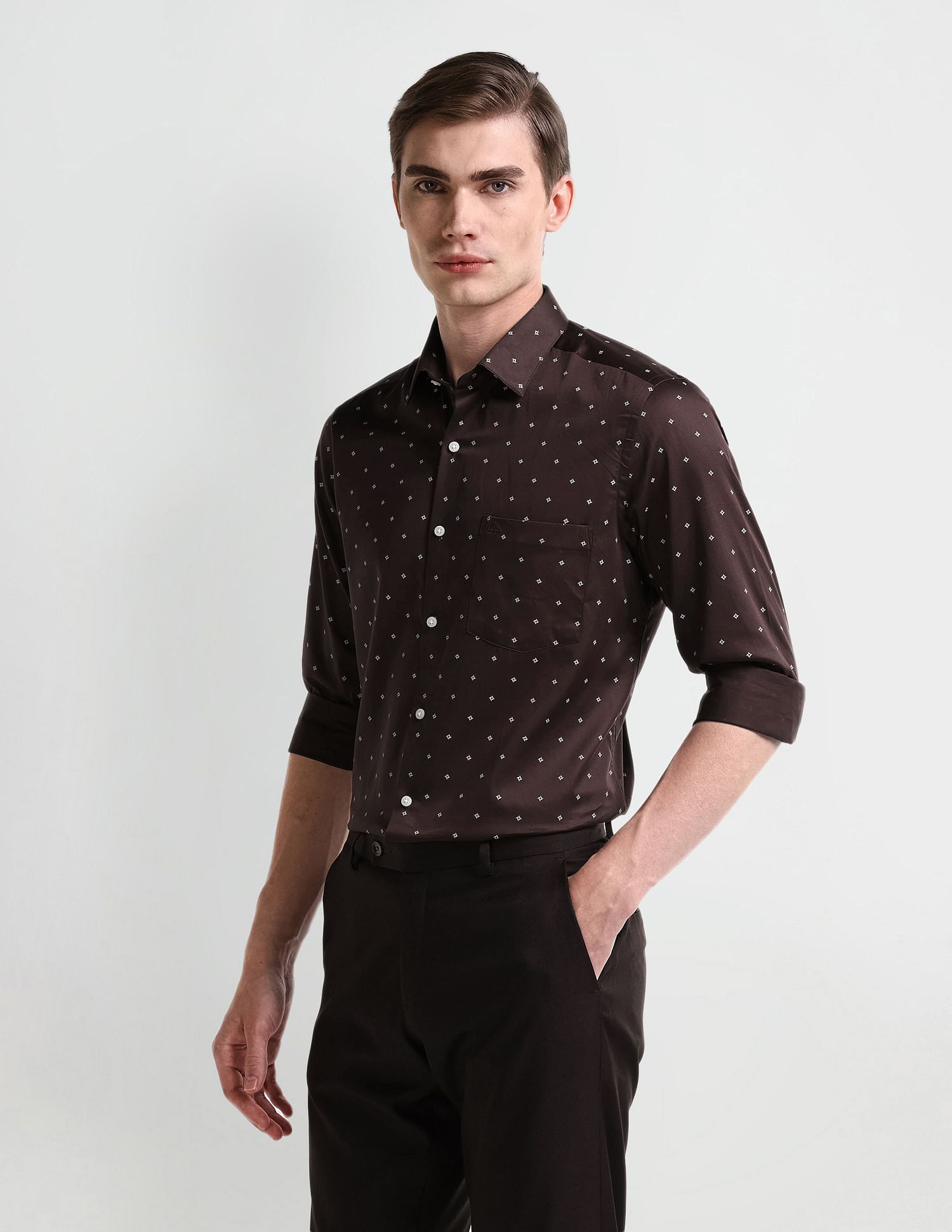 Arrow Manhattan Slim Fit Satin Shirt