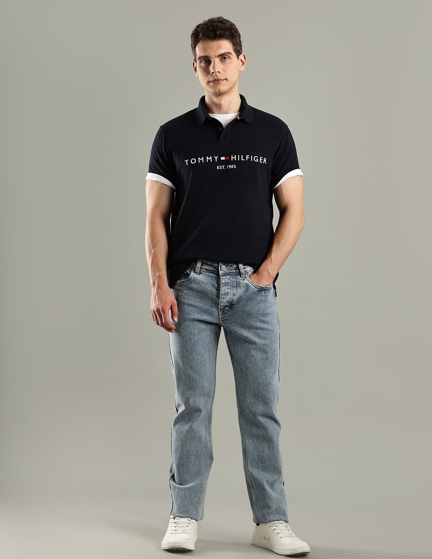 Tommy Hilfiger Embroidered Logo Regular-Fit Cotton Polo T-Shirt