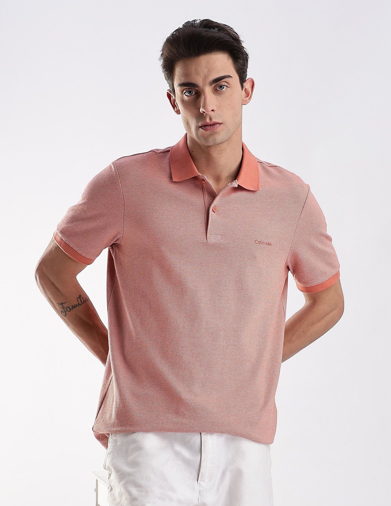 Calvin Klein Jeans Regular-Fit Solid Cotton Polo Shirt