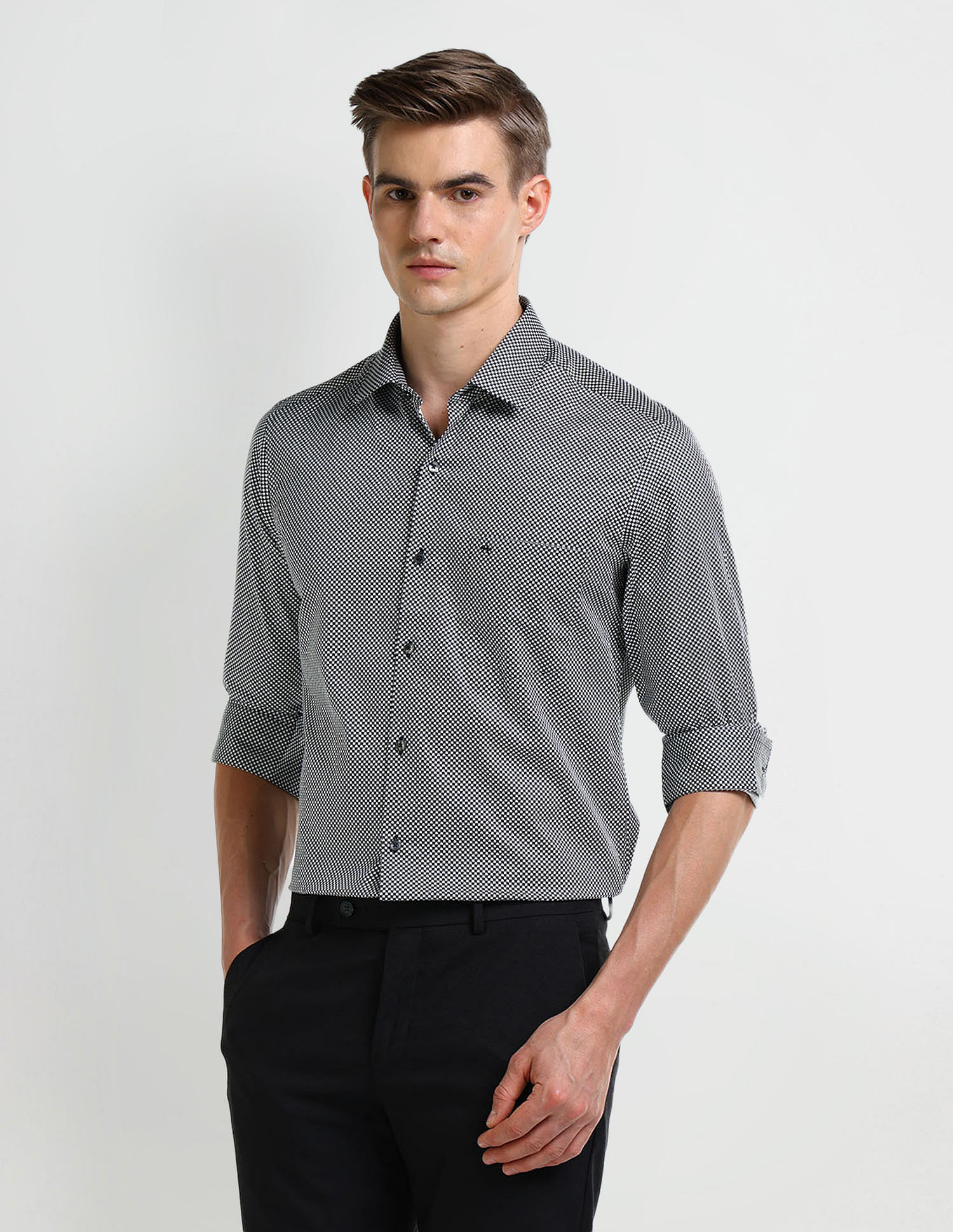 Arrow Manhattan Slim Fit Geometric Print Shirt