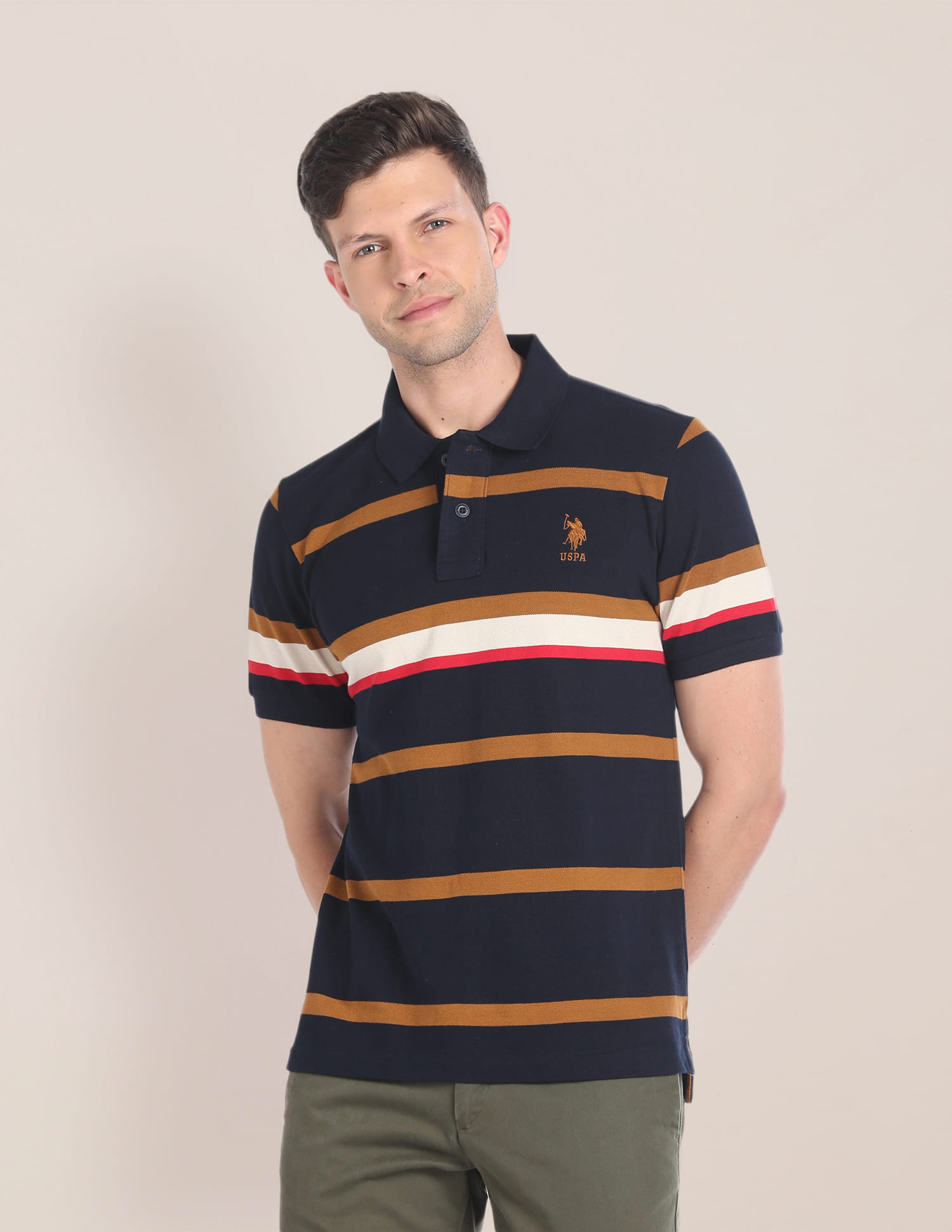 Buy U.S. Polo Assn. Short Sleeve Horizontal Stripe Polo Shirt