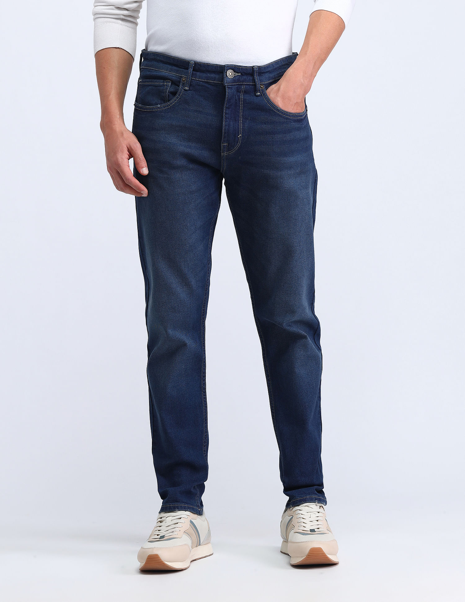 Flying Machine Slash Slim Tapered Jeans