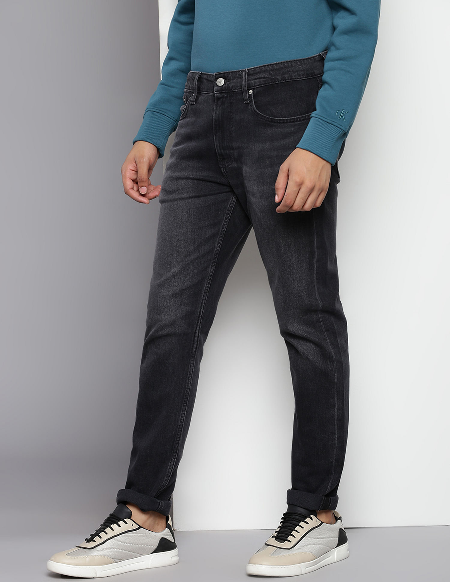 Calvin Klein Mid Rise Slim Tapered Fit Jeans