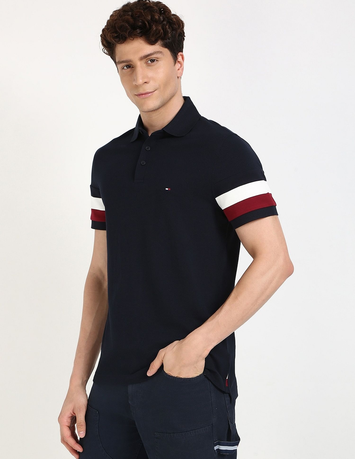 Tommy Hilfiger Striped Slim-Fit Cotton Polo Shirt
