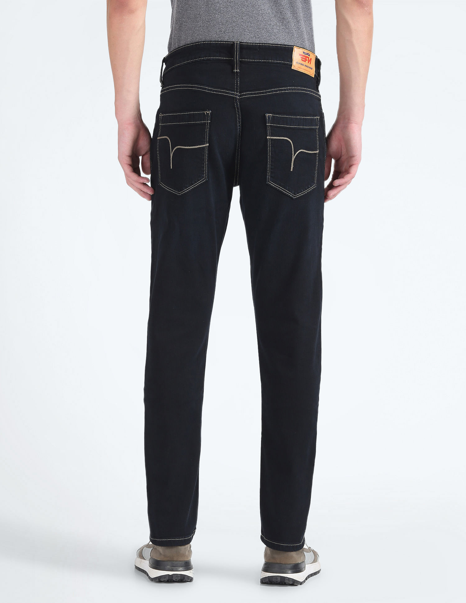 Flying Machine Mid Rise Slash Slim Tapered Fit Jeans