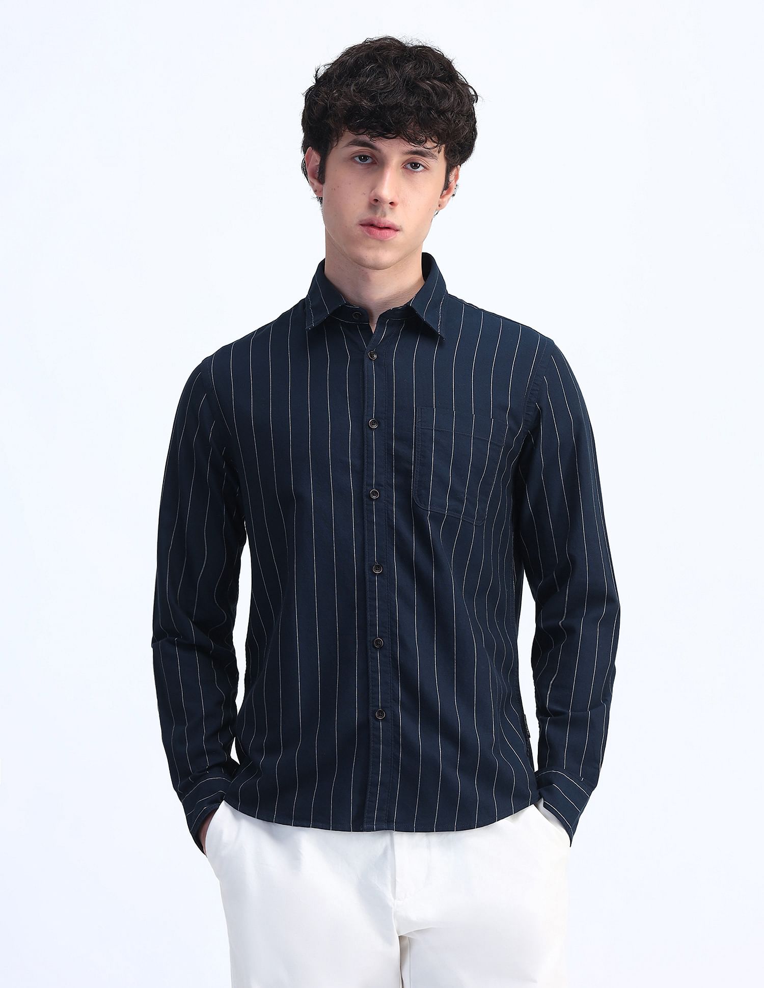 Flying Machine Slim Fit Striped Shirt