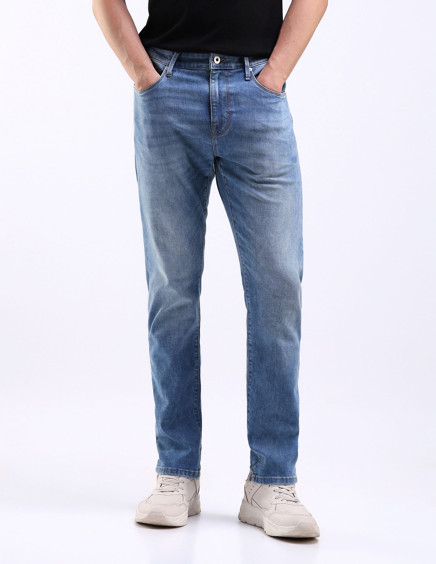 Flying Machine Slash Slim Tapered Stone Wash Jeans