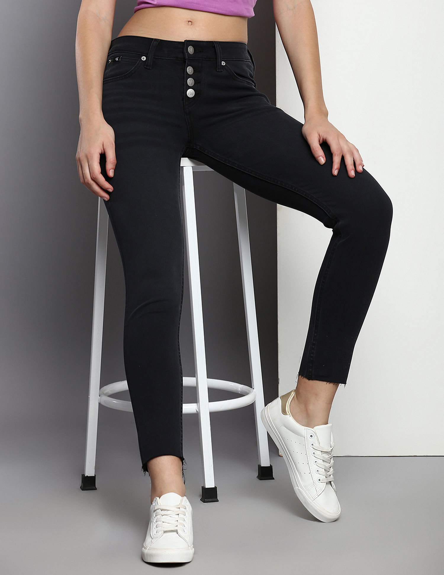 Calvin Klein Jeans Ankle Length Whiskered Jeans