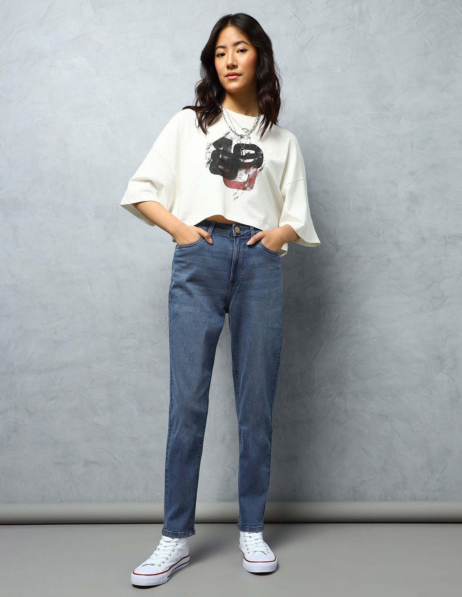 Flying Machine Women High Rise Mom Jeans