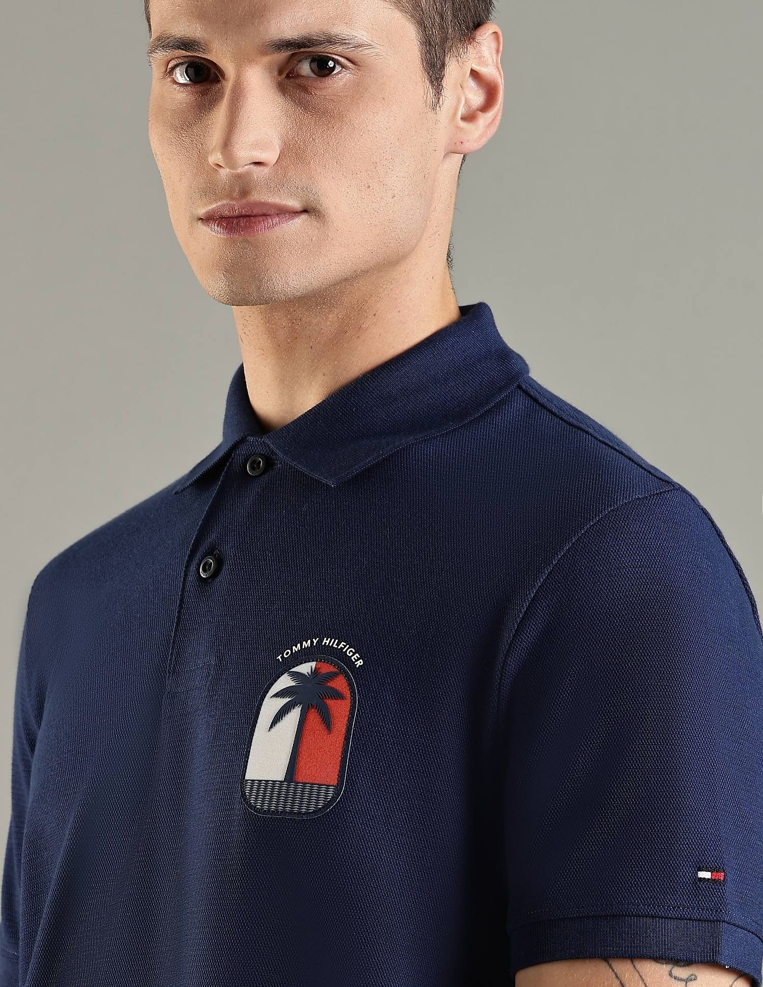 Tommy Hilfiger Solid Regular Fit Cotton Polo T-Shirt