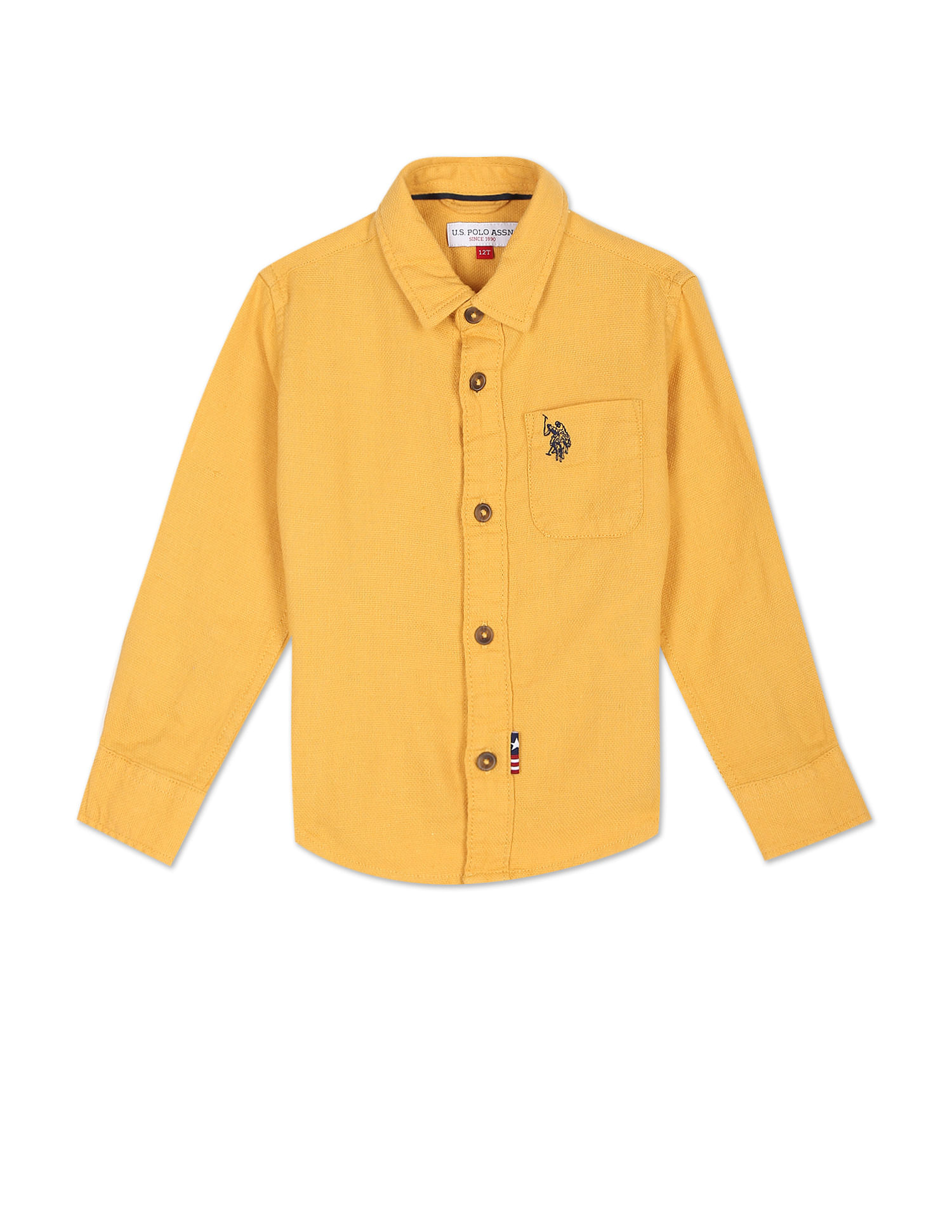 U.S. Polo Assn. Kids Boys Dobby Solid Shirt