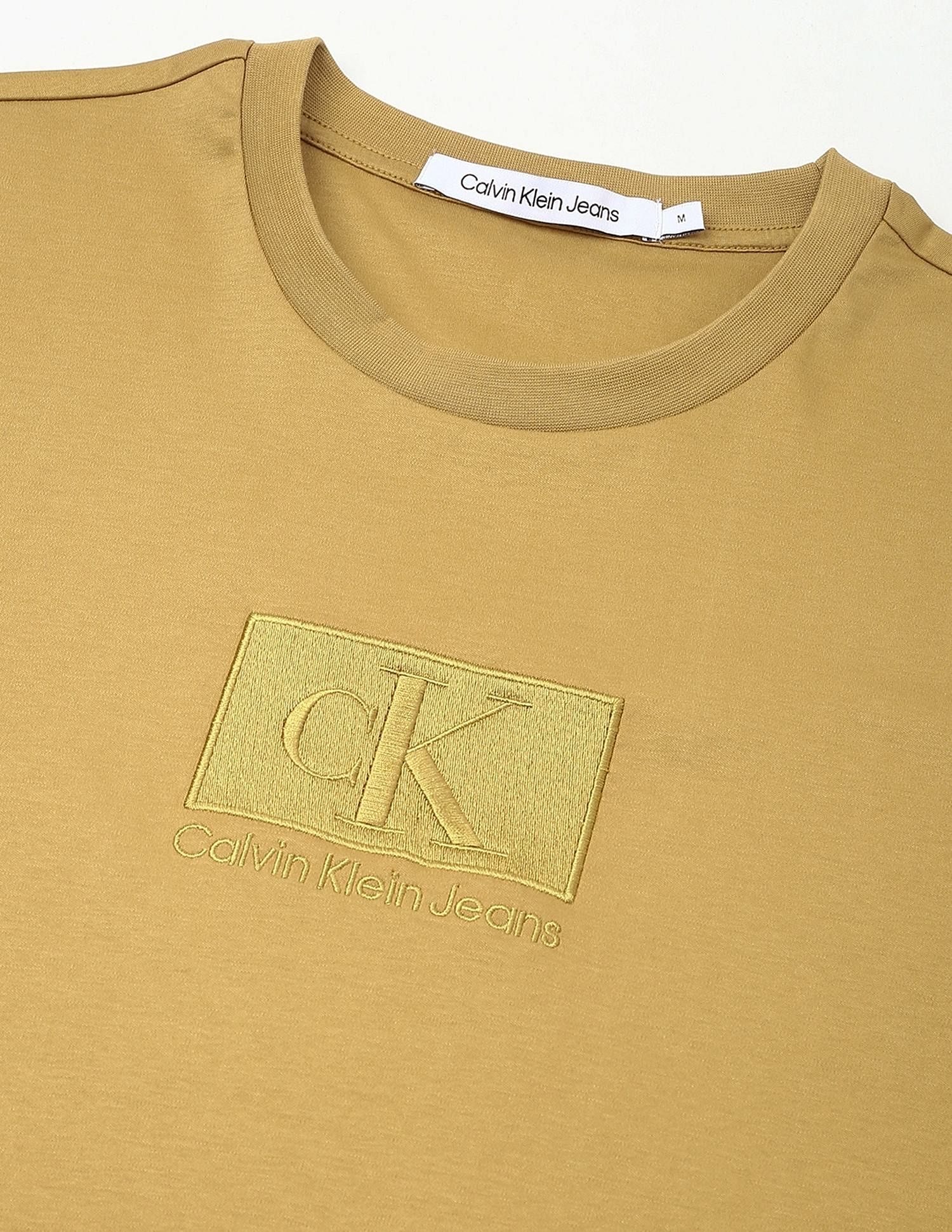 Calvin Klein Jeans Embroidered Logo Regular-Fit Cotton T Shirt