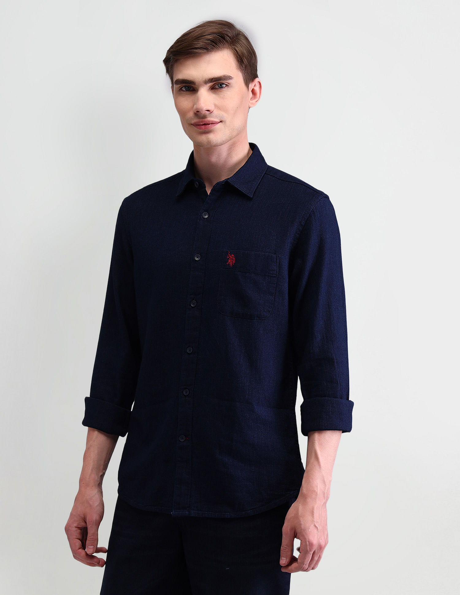 U.S. Polo Assn. Denim Co. Slim Dobby Solid Shirt
