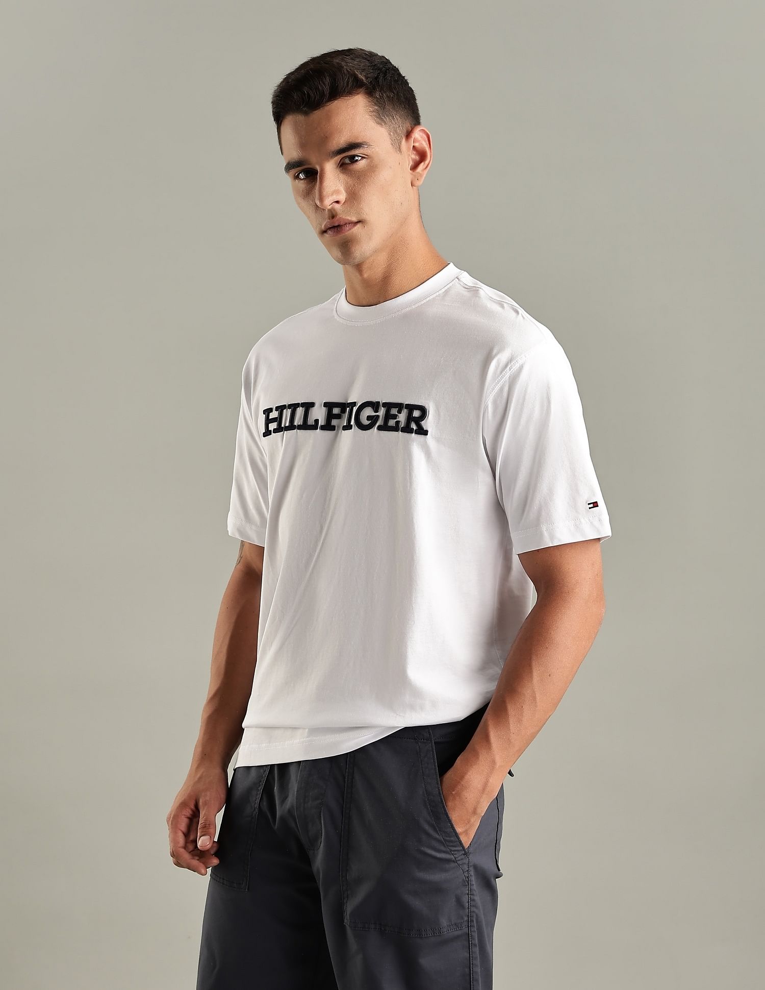 Tommy Hilfiger Embroidered Logo Regular-Fit Cotton T-Shirt