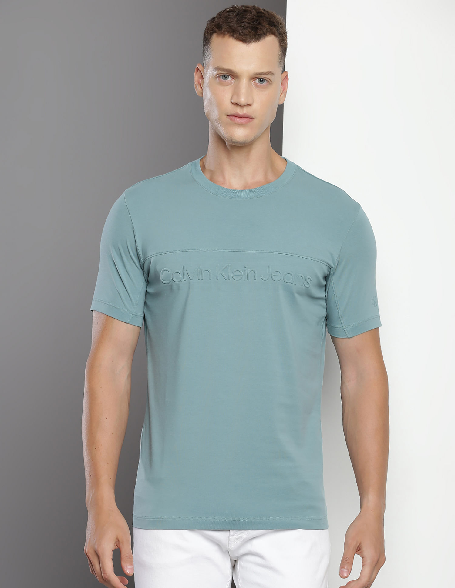 Calvin Klein Brand Embossed Institutional T-Shirt