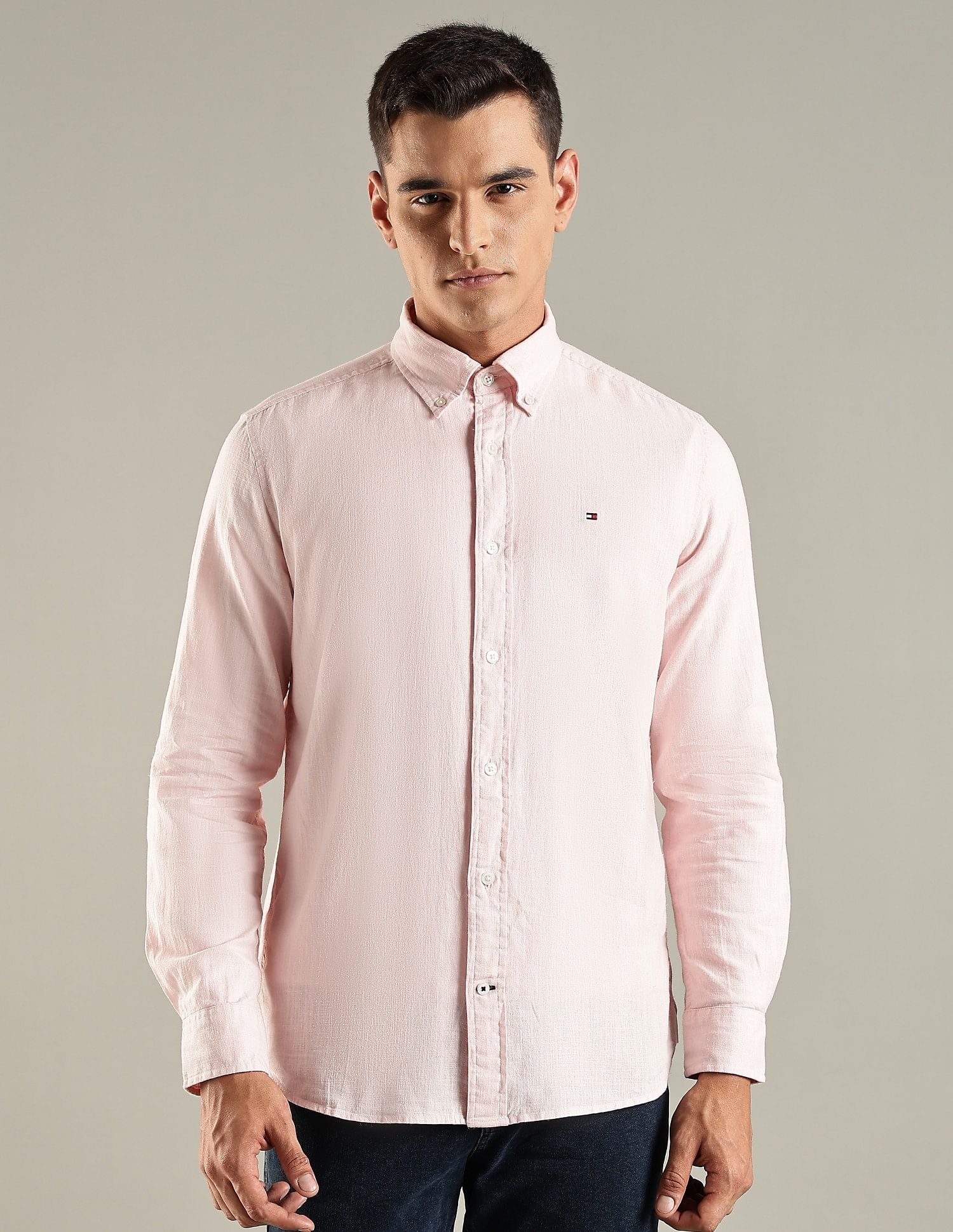 Tommy Hilfiger Solid Regular Fit Cotton Shirt