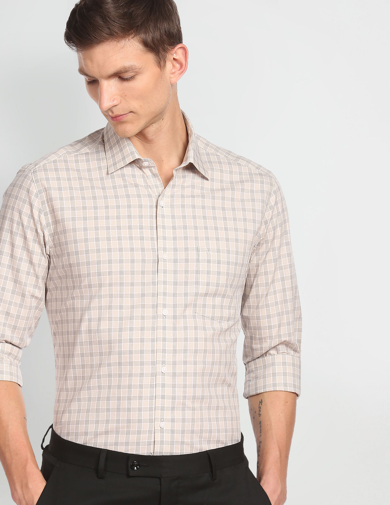 Arrow Tartan Check Manhattan Slim Fit Shirt