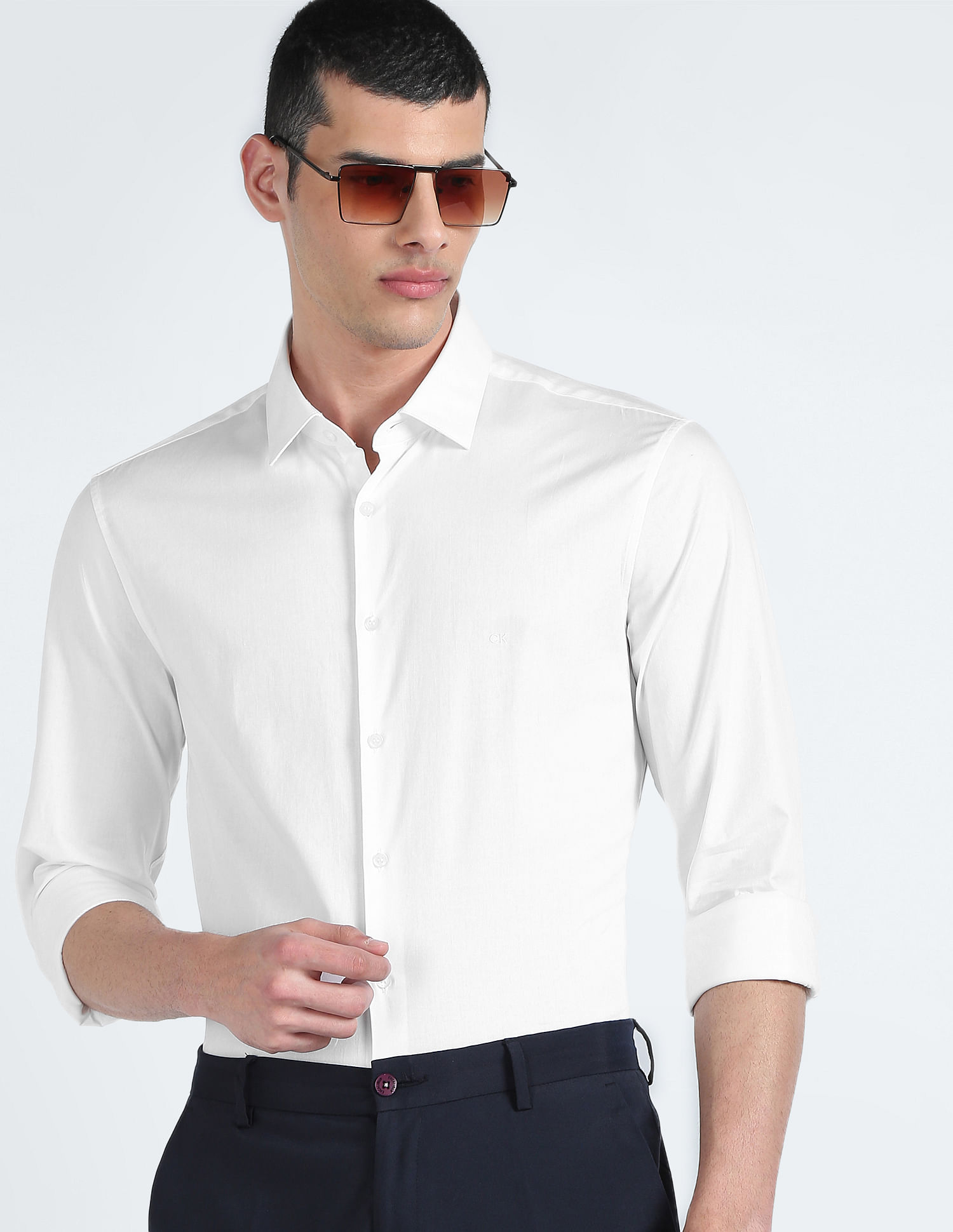 Buy Calvin Klein Transitional Cotton Twill Slim Fit Shirt 